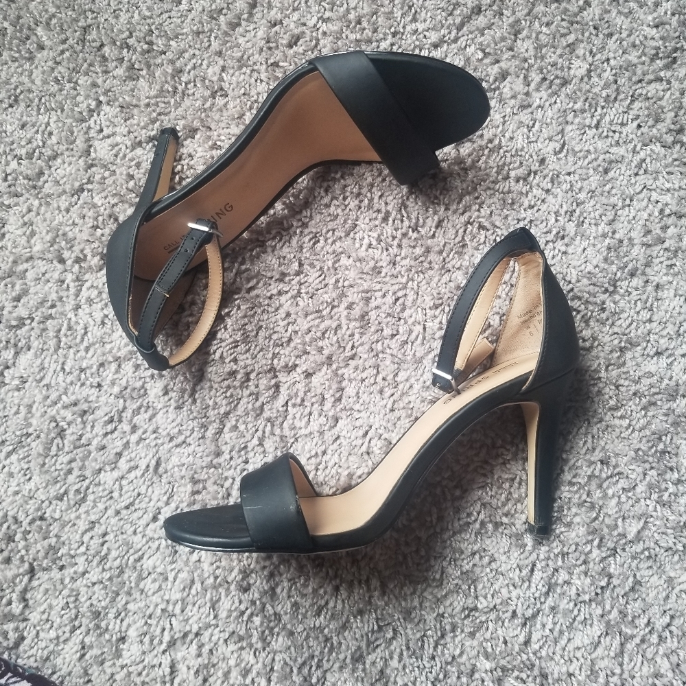 Call It SpringWomen's Black Barely There Heeled Sandals Women's 6